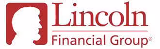 The Lincoln Financial Group logo features a maroon silhouette of Abraham Lincoln‚Äôs profile to the left of the company name in maroon text, with Lincoln above Financial Group.